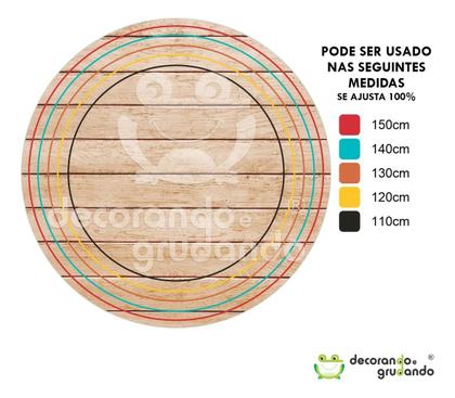 Imagem de Kit Painel Redondo + Trio Capa Cilindro Modelo Madeira