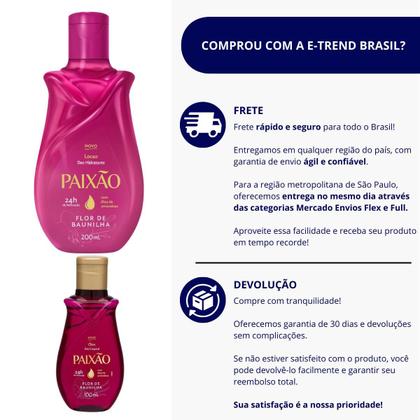 Imagem de Kit Paixão Hidratante 200ml e Óleo Corporal 100ml Flor de Baunilha com Nutrição Profunda e Toque Sedoso