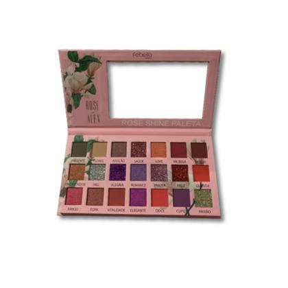 Imagem de Kit Paleta de Sombras 21 Cores Febella Pincel Hexágono Corretivo Bb Cream Base Pó Banana Gel Incolor Game On