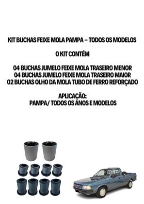 Imagem de Kit Pampa Buchas Feixe Mola Traseiro com 10 peças - Todos os Modelos