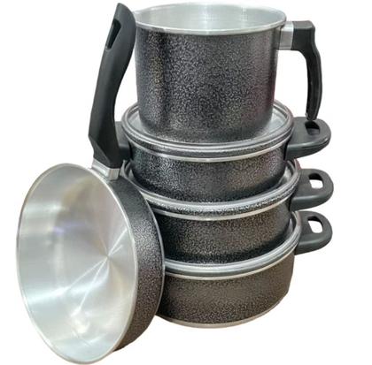 Imagem de Kit Panela 5 Peças Alumínio Resistente Frigideira Caneco Leiteira Panela ENVIO IMEDIATO