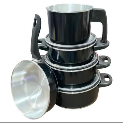 Imagem de Kit Panela 5 Peças Alumínio Resistente Frigideira Caneco Leiteira Panela ENVIO IMEDIATO