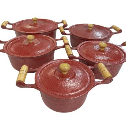 Imagem de Kit Panela Alumínio Fundido 05 Peça Com Tampa Leve Super Resistente