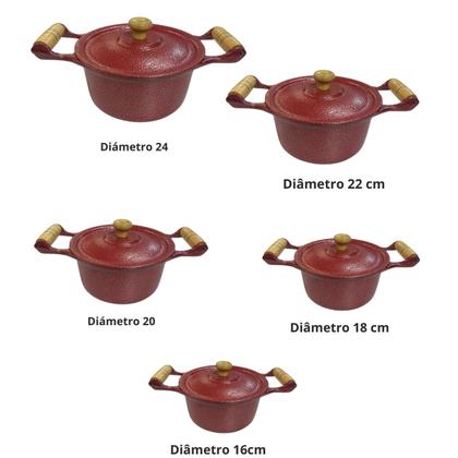 Imagem de Kit Panela Alumínio Fundido 05 Peça Com Tampa Leve Super Resistente