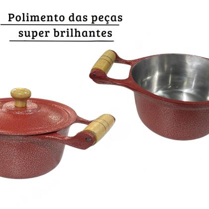 Imagem de Kit Panela Alumínio Fundido 05 Peça Com Tampa Leve Super Resistente