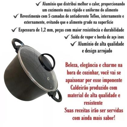 Imagem de kit Panela Banho Maria Pudim E Vapor de Cuscuz Antiaderente Interno e Externo com Tampa Vidro