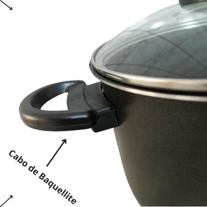 Imagem de kit Panela Banho Maria Pudim E Vapor de Cuscuz Antiaderente Interno e Externo com Tampa Vidro