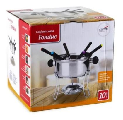 Imagem de Kit Panela Conjunto Para Fondue Decorado Com 10 Peças
