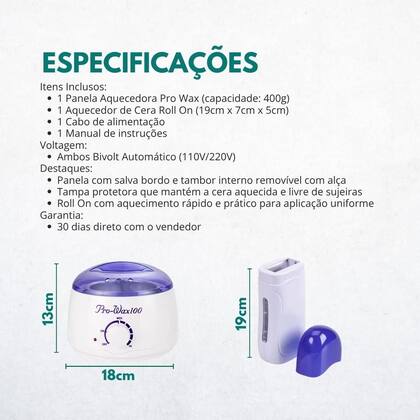 Imagem de Kit Panela De Cera Depilação 400g Aparelho Rolon