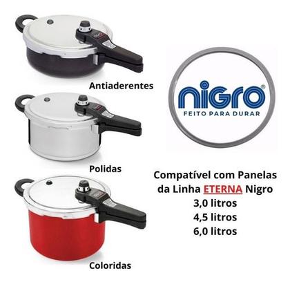 Imagem de Kit Panela de pressão Nigro Eterna Acessórios - Borracha - Válvula - Peso - Pino Central