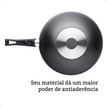 Imagem de Kit Panela Frigideira Wok Antiaderente 4,3L MTA + Espatula Tramontina
