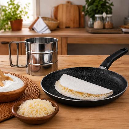 Imagem de Kit Panela Tapioqueira e Polvilhador Anti Aderente Oferta