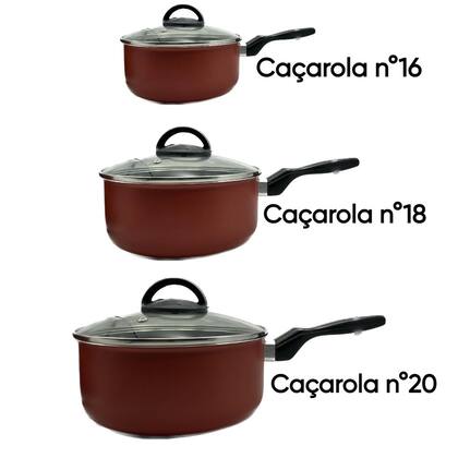 Imagem de Kit Panelas Caçarolas Veneza Antiaderente 3 peças