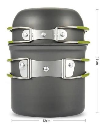 Imagem de Kit Panelas Camping Pesca Ds-101 2 Pçs Super Compacto leve