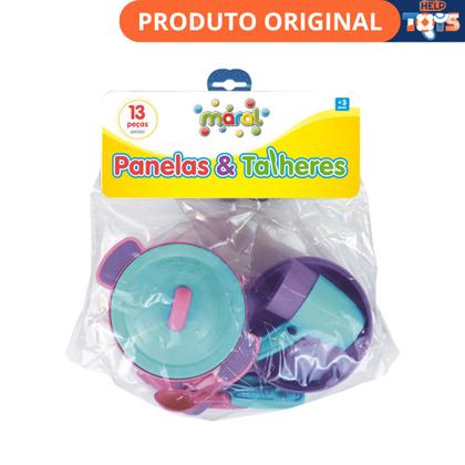 Imagem de Kit panelas e talhares rosa e roxo solapa - maral 1025