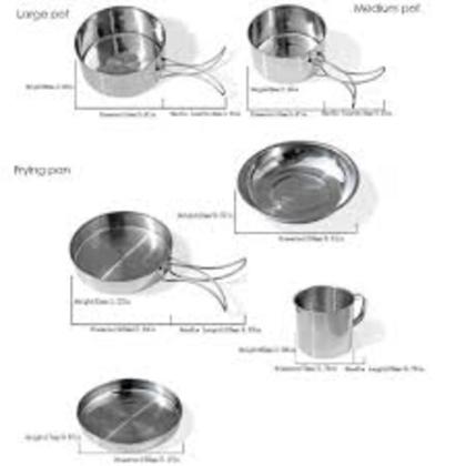 Imagem de Kit panelas em inox camping acampamento cozinha 8 peças