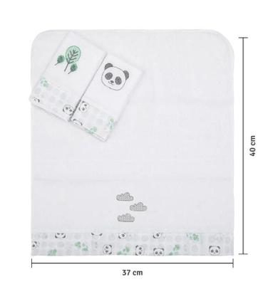 Imagem de Kit Paninho De Boca Bordado Com 3 Pçs Panda Papi