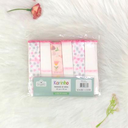 Imagem de Kit Paninho de Boca com 6 Unidades 100% Algodão Estampado