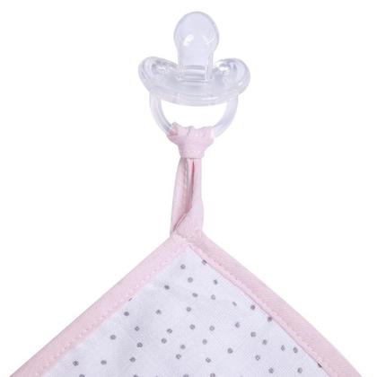 Imagem de Kit Paninho De Boca Com Prendedor De Chupeta Coelha Papi