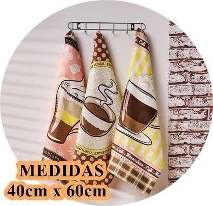 Imagem de Kit pano de copa com 6 unidades 40cm x 60cm - Cafézinho