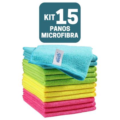 Imagem de Kit Pano De Limpeza Microfibra 20 Unidades Multiuso Toalha Alta Absorção Direto De Fábrica