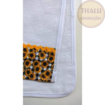 Imagem de Kit Pano de Prato Barrado Santa Margarida com Viés Atacado 10p