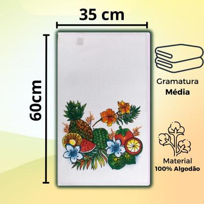 Imagem de kit Pano de prato de cozinha estampado com bainha 100% algodão peças variadas