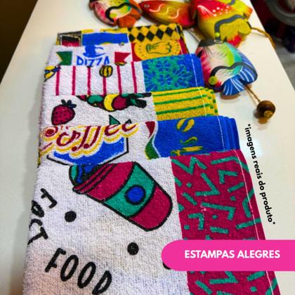 Imagem de Kit Pano De Prato Guardanapo Copa Cozinha Secar Louça Atoalhado Felpudo Premium 40x60 Estampado
