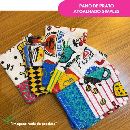 Imagem de Kit Pano De Prato Guardanapo Copa Cozinha Secar Louça Atoalhado Felpudo Premium 40x60 Estampado