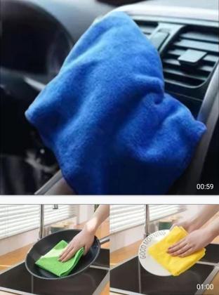 Imagem de Kit Pano microfibra flanela 30x30 cm azul 10 panos