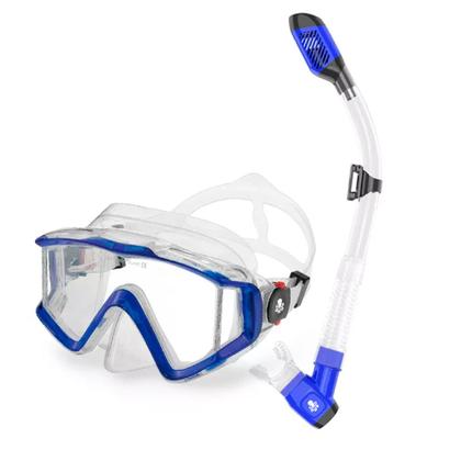 Imagem de Kit Panorâmico Dry + Nadadeira Ajustável Dive Motion Azul/Transp