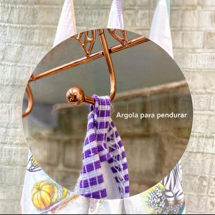 Imagem de kit Panos de prato Grande estampado com viés para cozinha