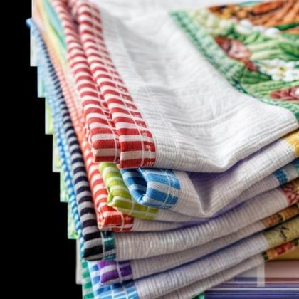 Imagem de kit Panos de prato Grande estampado com viés para cozinha