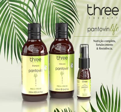 Imagem de Kit Pantovin Life + Leave-In 48H + Máscara Teia 500g Three Therapy