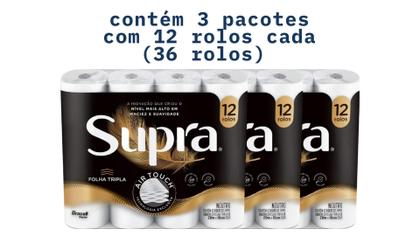 Imagem de Kit Papel Higiênico Folha Tripla Bracell Supra 36 Rolos 20m
