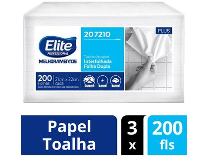 Imagem de Kit Papel Toalha Folha Dupla Interfolhado Elite