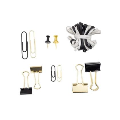 Imagem de Kit Papelaria Binder, Clips, Elástico, Percevejo Bee Unique