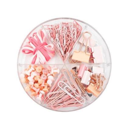 Imagem de Kit Papelaria Binder, Clips, Elástico, Percevejo Bee Unique