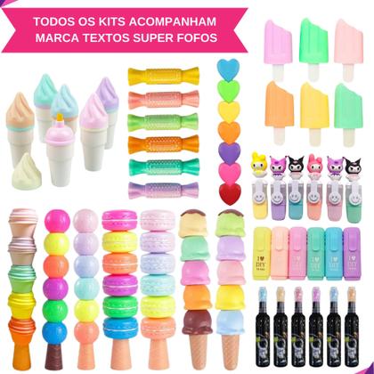 Imagem de Kit Papelaria Fofa Kawaii caixa 15 Itens Presente Criativos