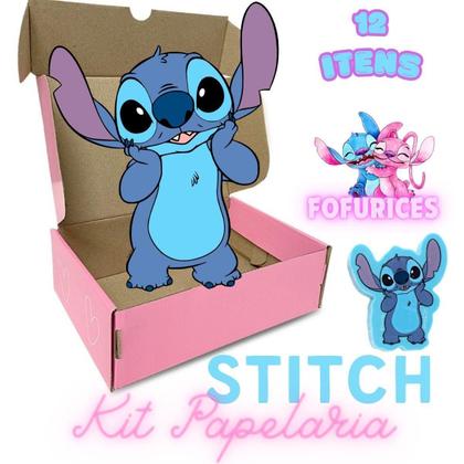 Imagem de Kit Papelaria Fofa Lillo Stitch Kawaii Presente Surpresa