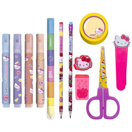 Imagem de Kit Papelaria Hello Kitty Com 11 Itens Fofos Escolar