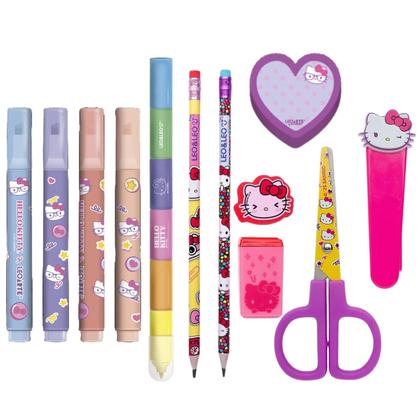 Imagem de Kit Papelaria Hello Kitty Com 11 Itens Fofos Escolar
