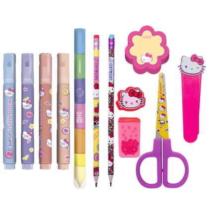 Imagem de Kit Papelaria Hello Kitty Com 11 Itens Fofos Escolar