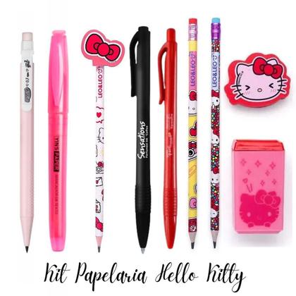 Imagem de Kit Papelaria Hello Kitty Pandinha Kawaii Lapis Borracha