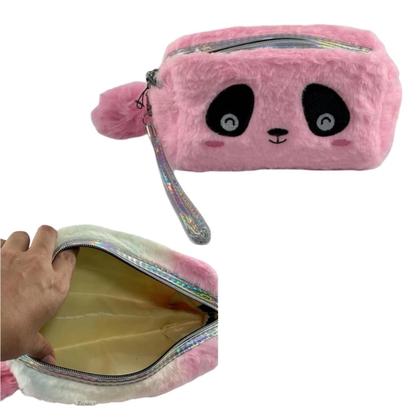 Imagem de Kit Papelaria Panda com Estojo, Caneta Pompom, Apontador e MarcaTextos