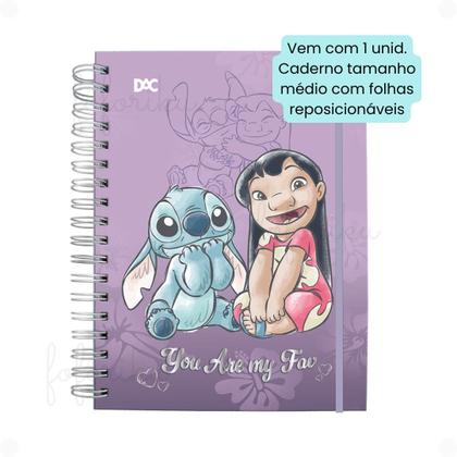 Imagem de Kit Papelaria Stitch Caderno Médio e Estojo com Elástico DAC