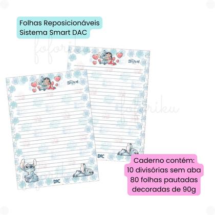 Imagem de Kit Papelaria Stitch Caderno Médio e Estojo com Elástico DAC