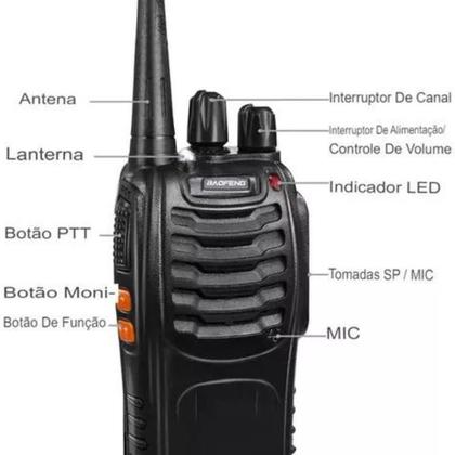 Imagem de Kit Par 2 Radio Baofeng 777S Walk Talk Comunicador 16 Canais