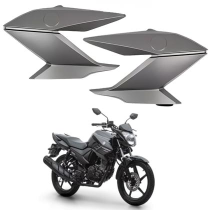 Imagem de Kit Par Aba Tanque Guia de Ar Ys Fazer 150 Cinza Fosco 2020 2021