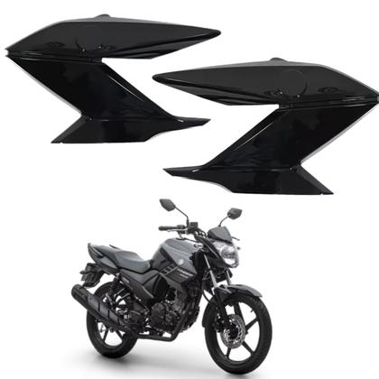 Imagem de Kit Par Aba Tanque Guia de Ar Ys Fazer 150 Preto Brilho 2014 2015